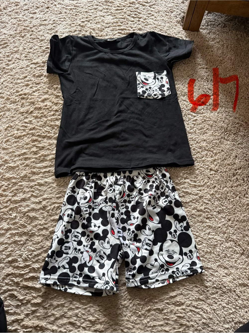 Kids Black Mickey Print Set